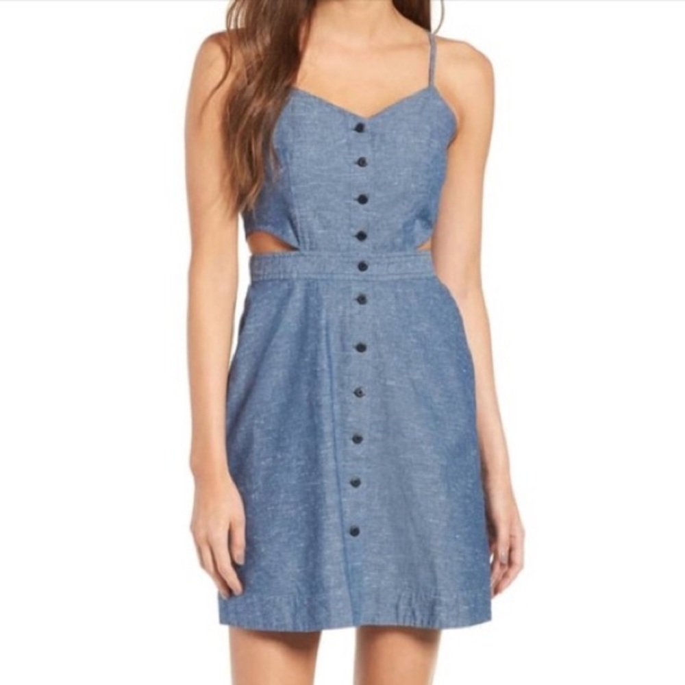 MADEWELL denim button down dress (w/ cutouts!)
